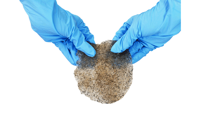 感染対策凝固剤『消臭プラス』　凝固イメージ